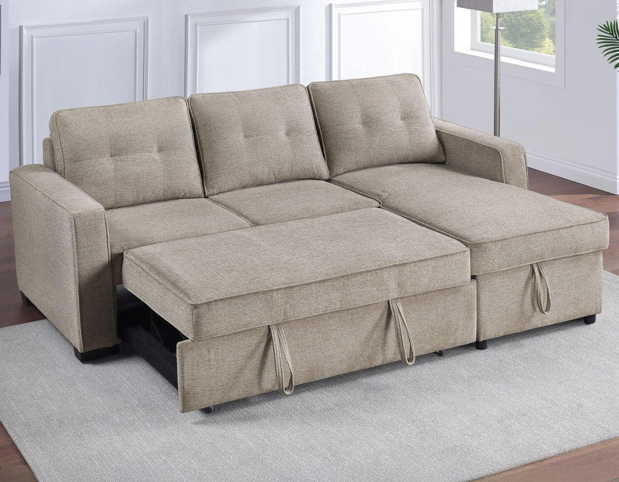 Noah Flippable, Convertible Storage Sleeper Chofa, Tan by Steve Silver at Eve Furniture