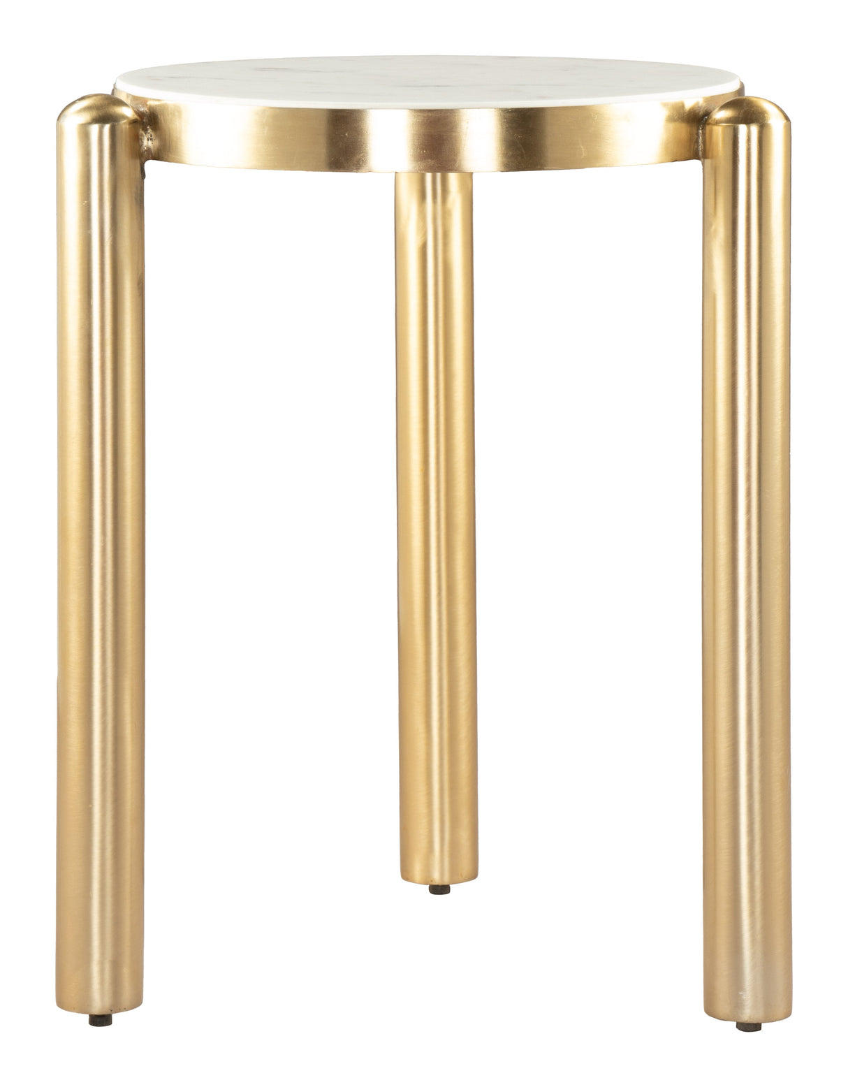 Noan White & Gold Side Table by Zuomod at Eve Furniture
