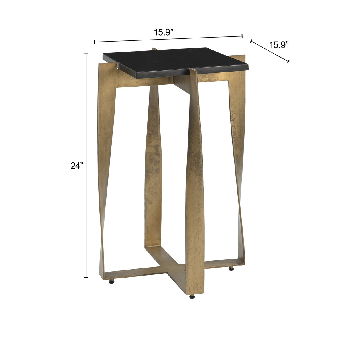 Noara Black & Brass Accent Table by Zuomod at Eve Furniture
