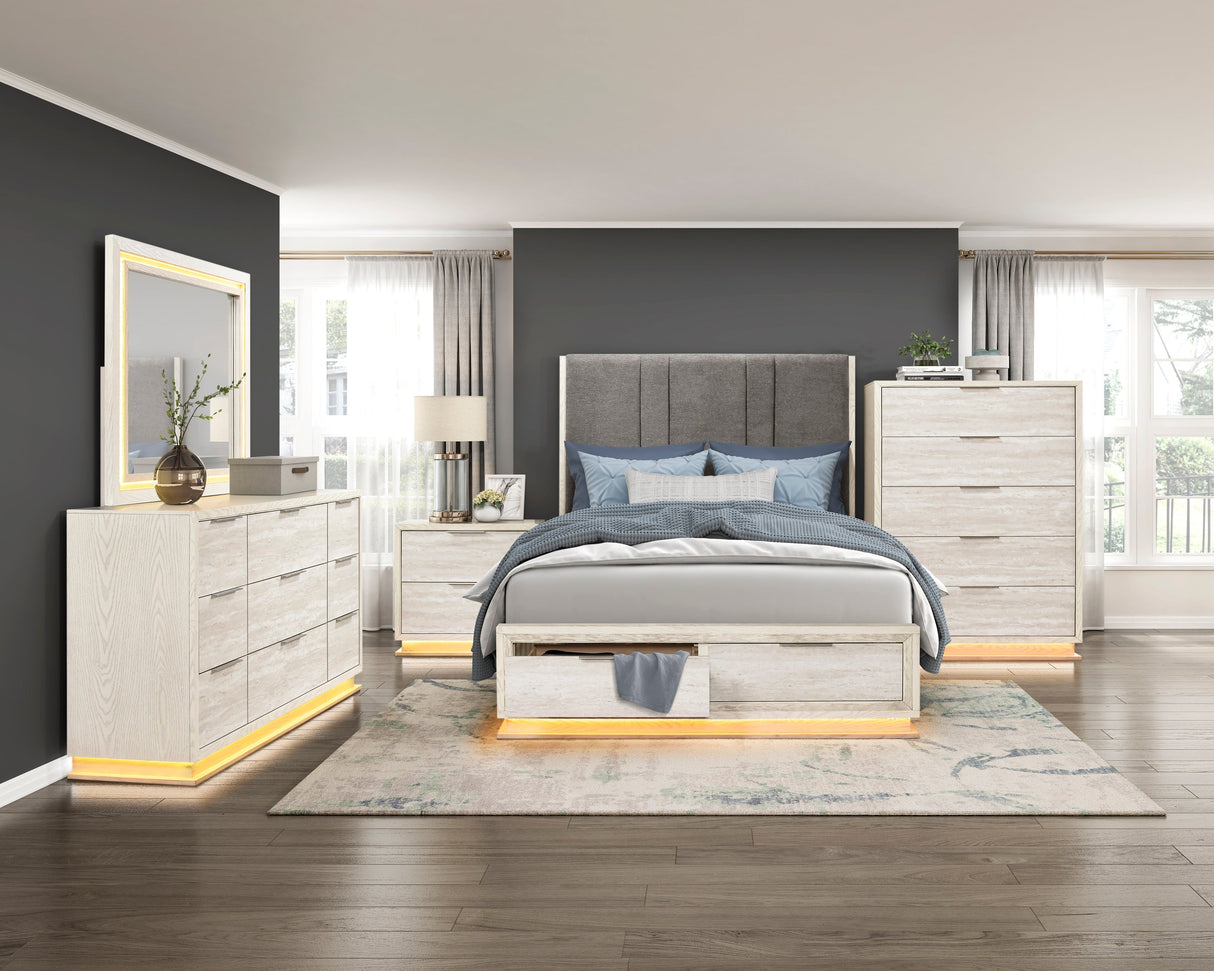 Noctis White/Light Gray Chest by Homelegance at Eve Furniture