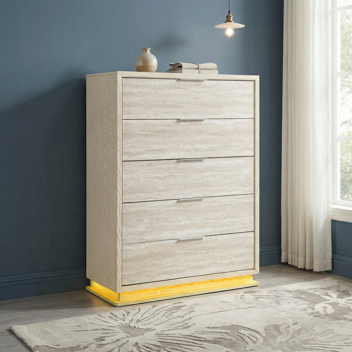 Noctis White/Light Gray Chest by Homelegance at Eve Furniture