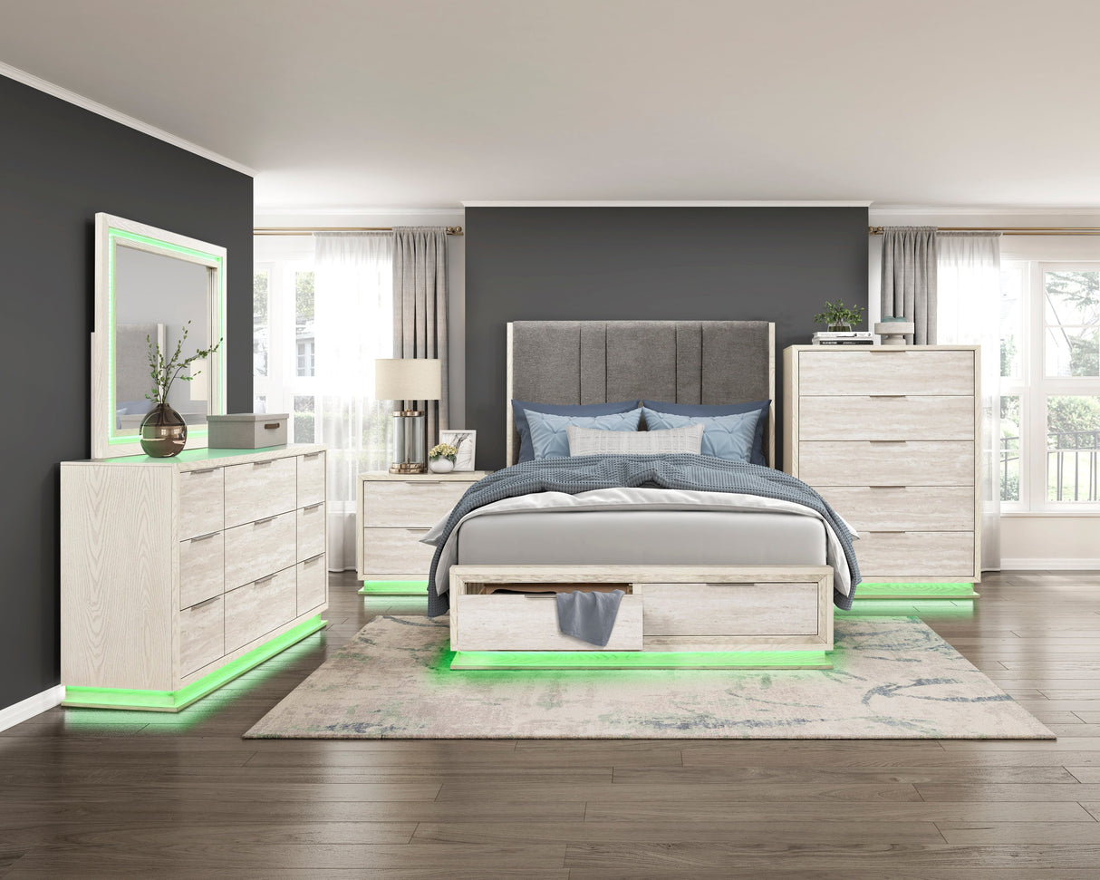 Noctis White/Light Gray Dresser by Homelegance at Eve Furniture
