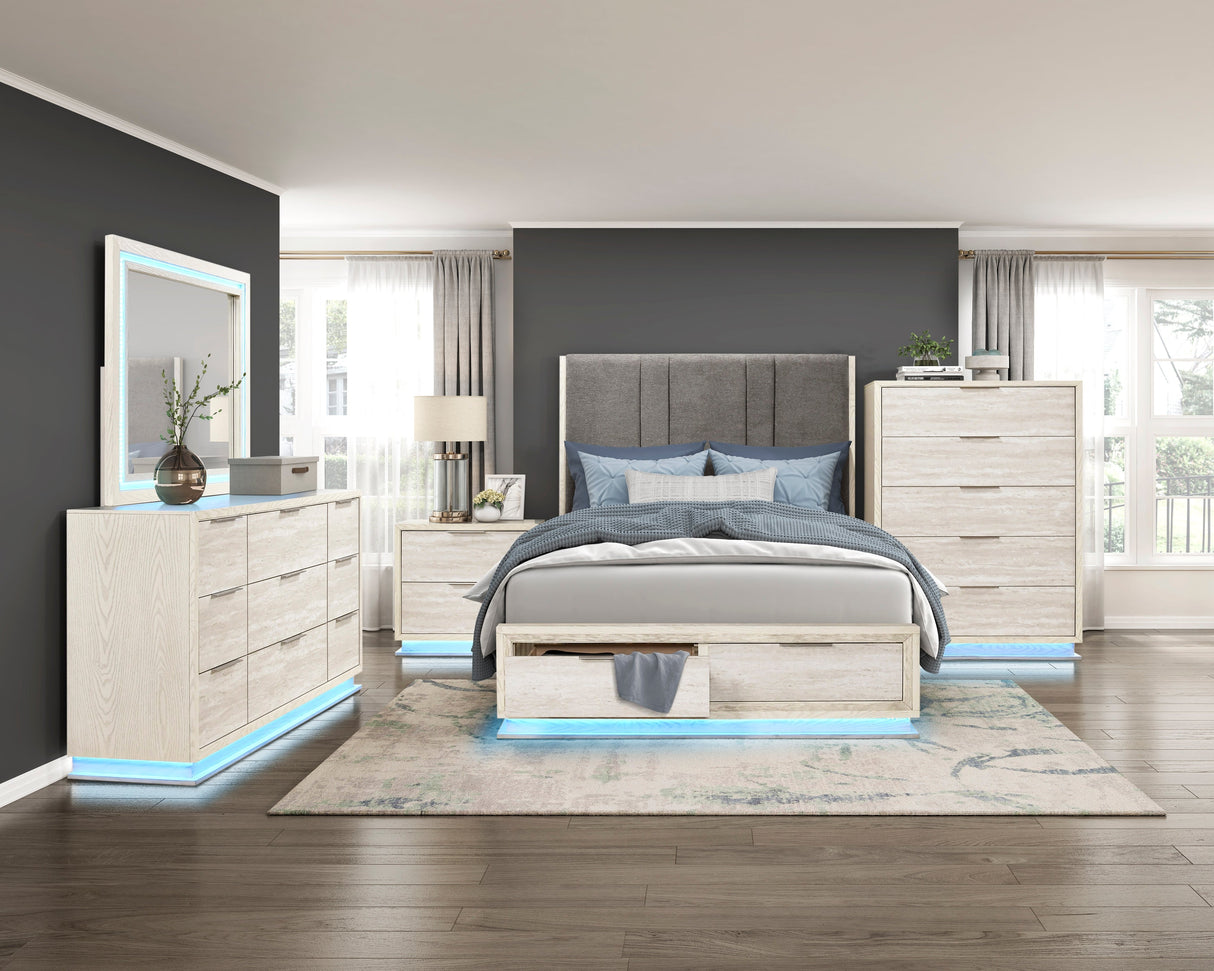 Noctis White/Light Gray Mirror by Homelegance at Eve Furniture