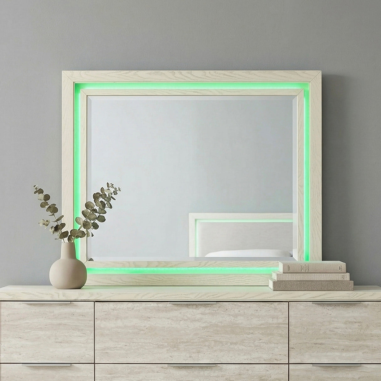 Noctis White/Light Gray Mirror by Homelegance at Eve Furniture