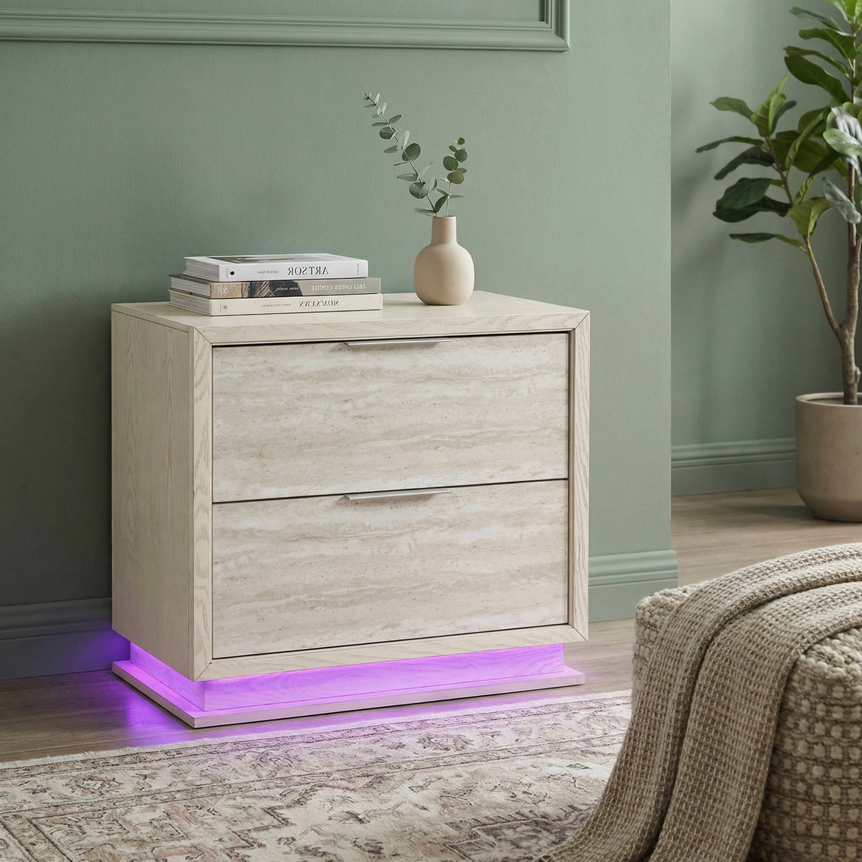Noctis White/Light Gray Night Stand by Homelegance at Eve Furniture