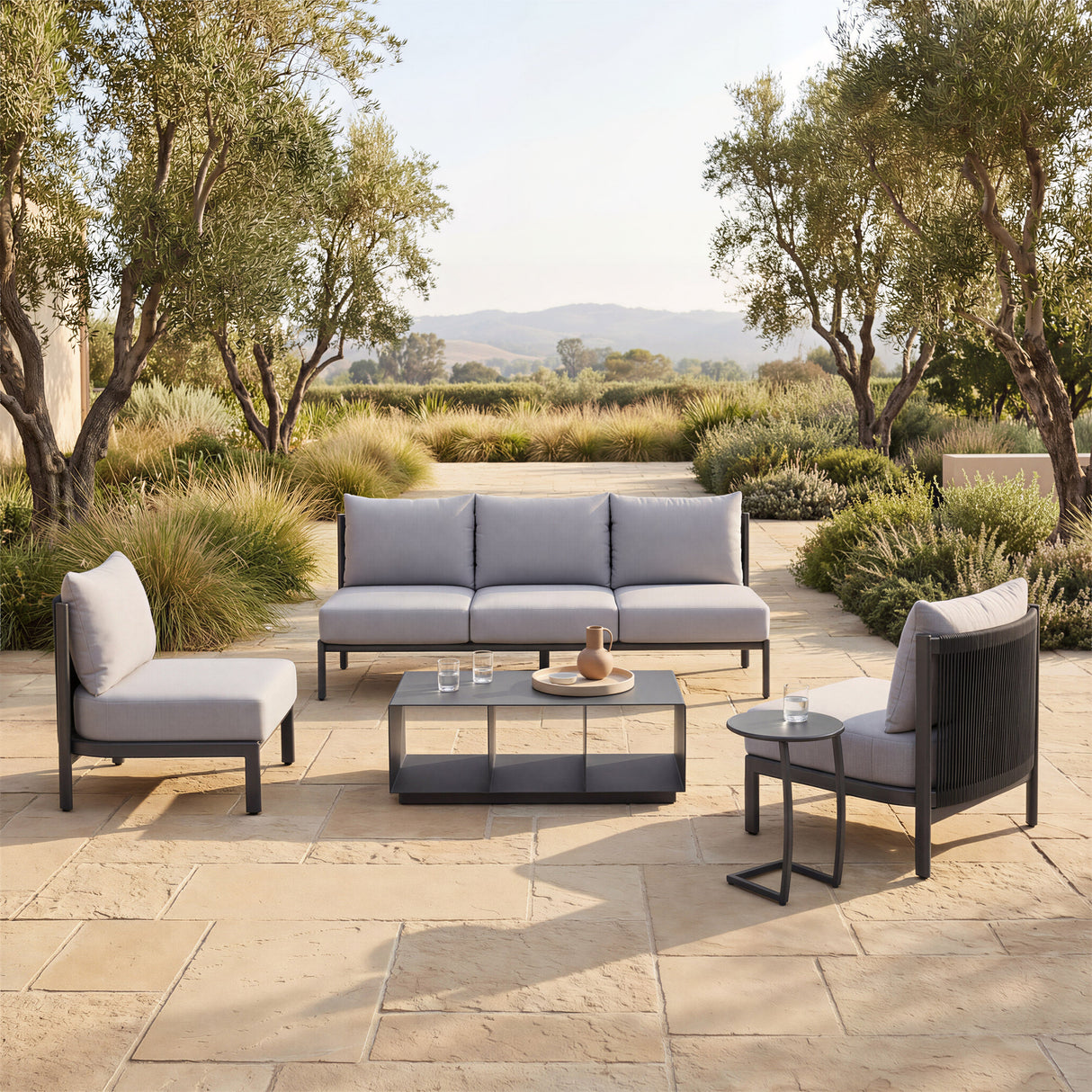 Noga Black Outdoor End Table by Zuomod at Eve Furniture