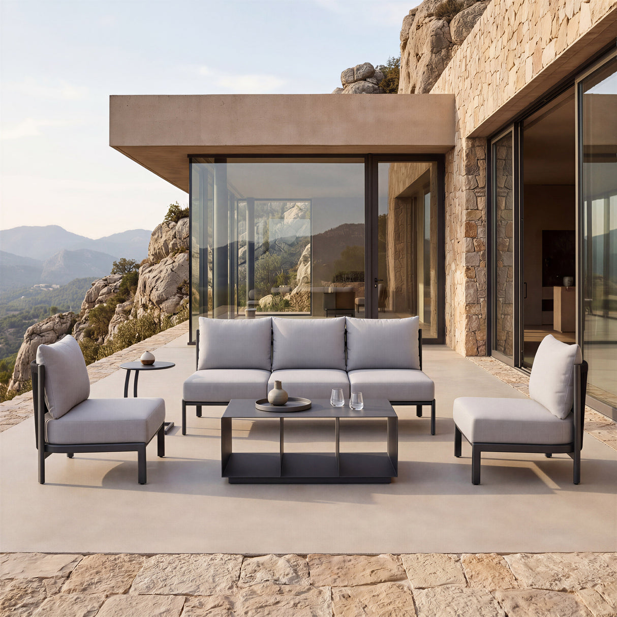 Noga Black Outdoor End Table by Zuomod at Eve Furniture