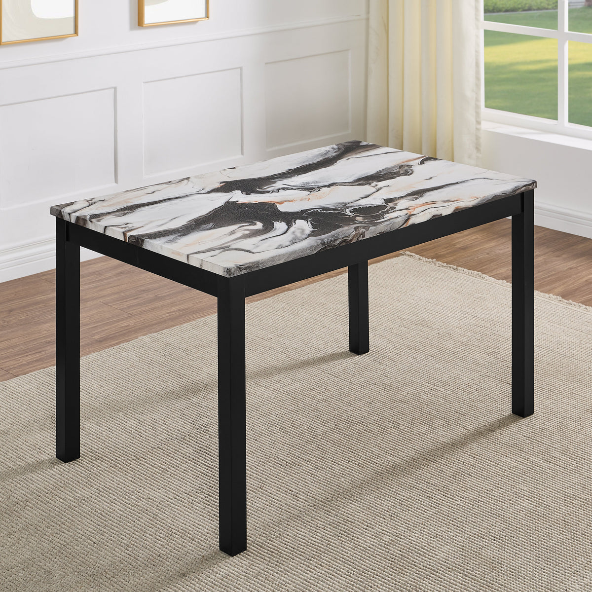 Noir Black/White 5-Piece Dining Room Set by New Era Innovations at Eve Furniture