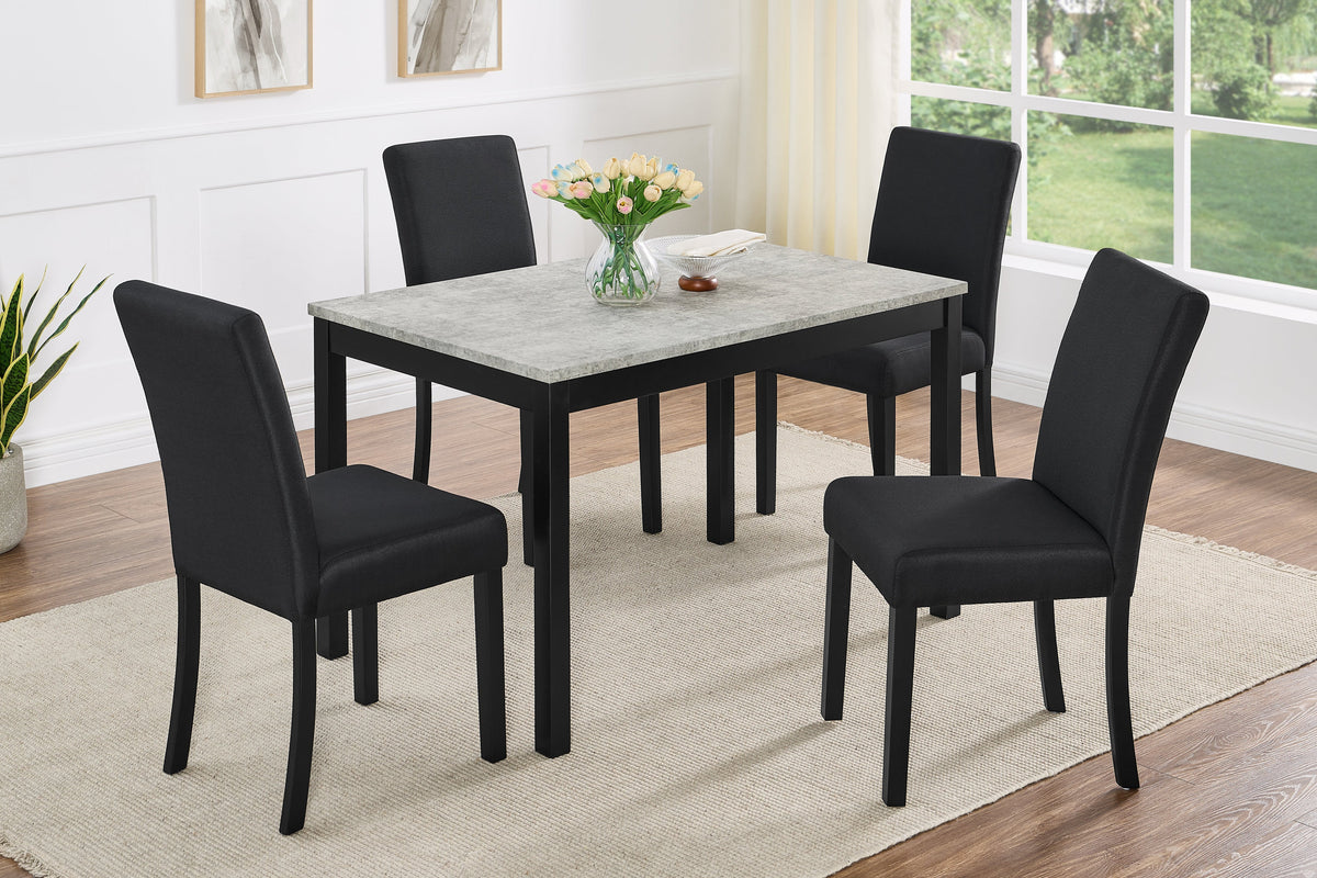 Noir Grey/Black 5-Piece Dining Room Set by New Era Innovations at Eve Furniture