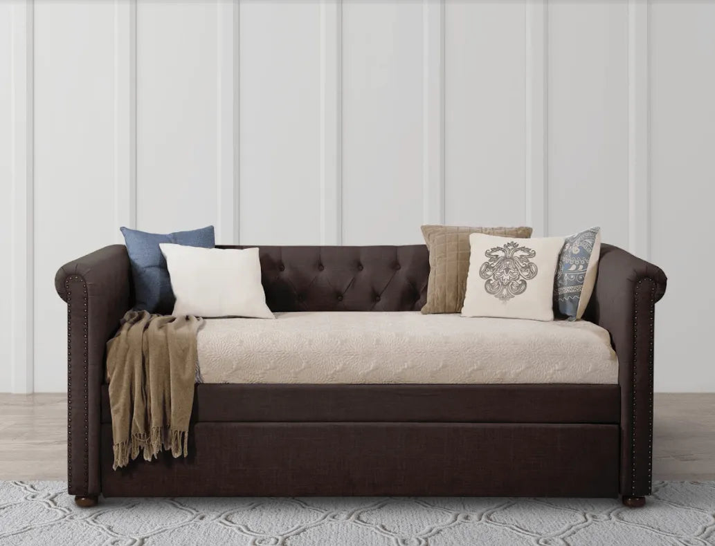 Nolan Dark Gray Daybed With Trundle by Homelegance at Eve Furniture