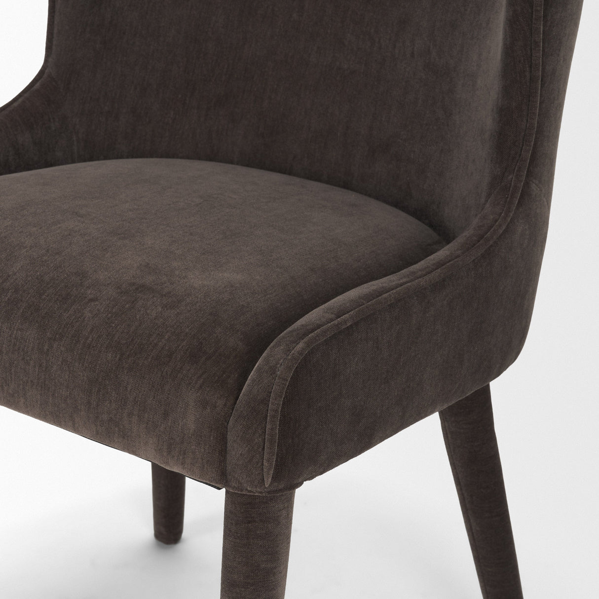 Nolan Slope Charcoal Chenille Dining Chair, Set of 2 by Mercana at Eve Furniture