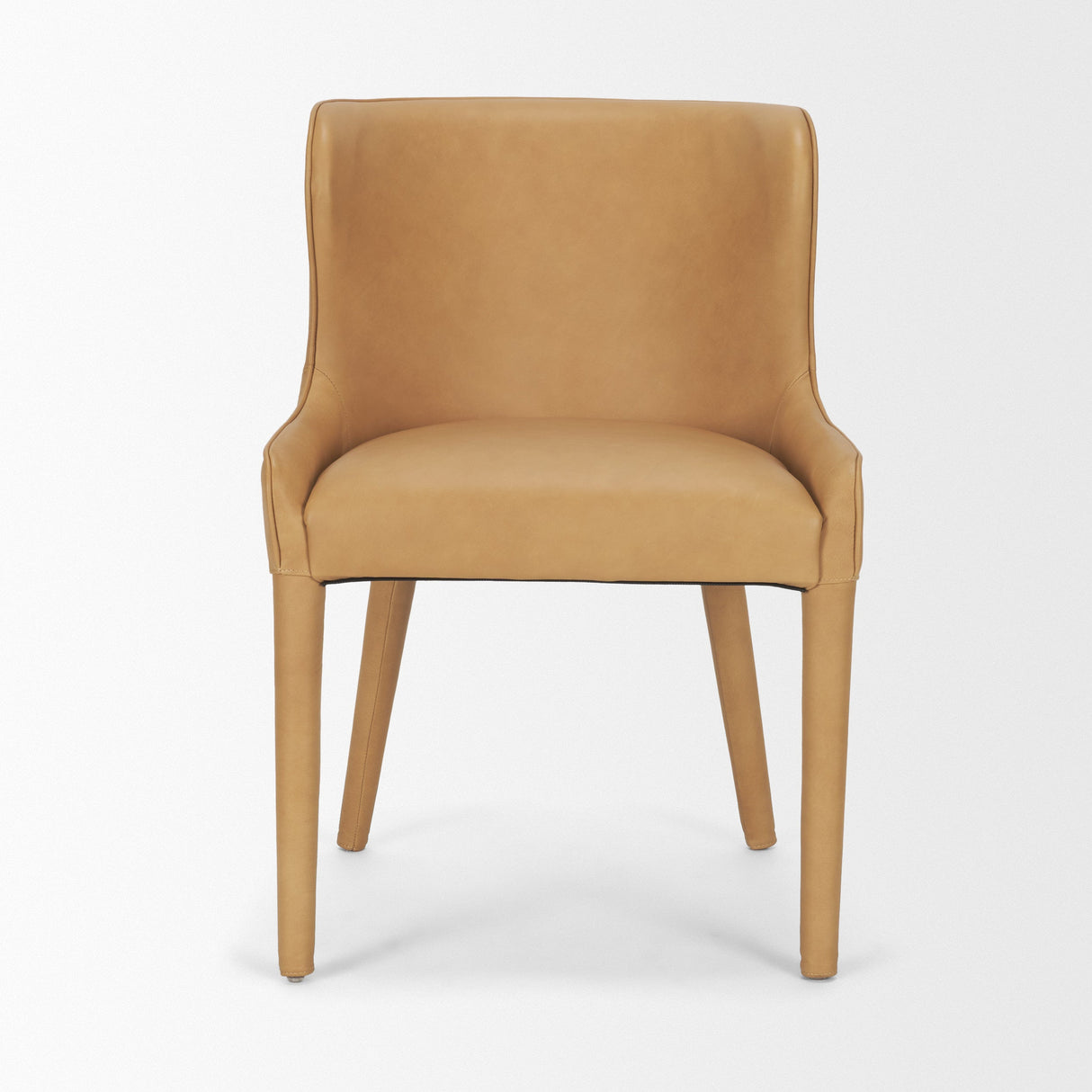 Nolan Slope Tan Leather Dining Chair, Set of 2 by Mercana at Eve Furniture