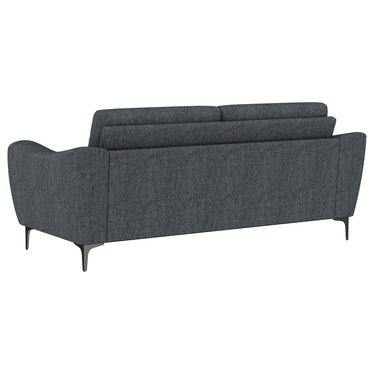Nolan Upholstered Sloped Track Arm Sofa Charcoal by Coaster at Eve Furniture