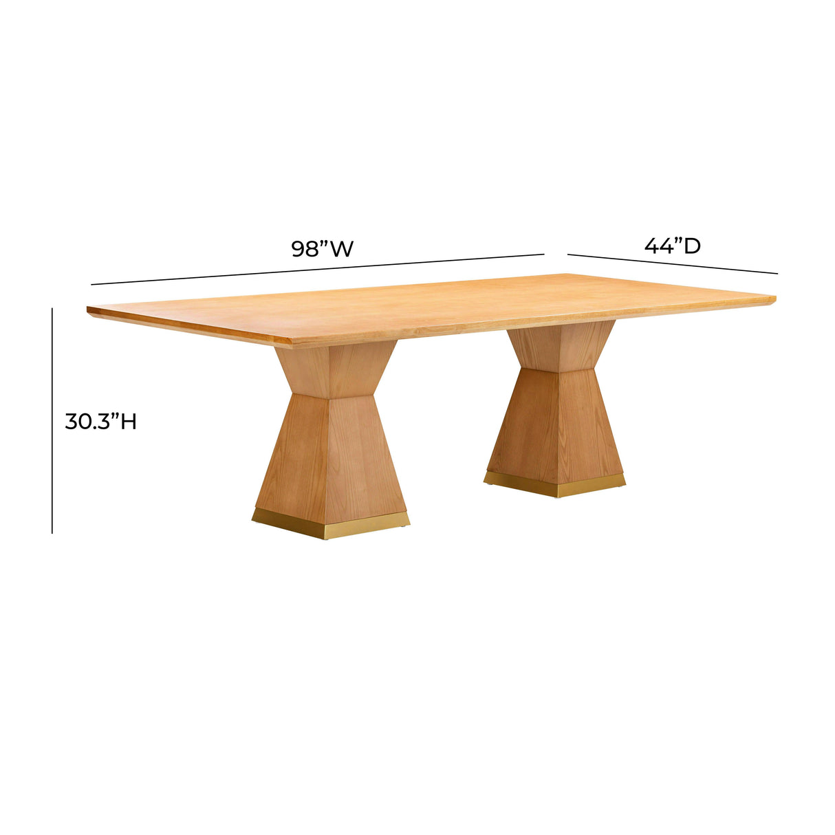 Nolan Wood 98" Rectangular Dining Table by TOV Furniture at Eve Furniture