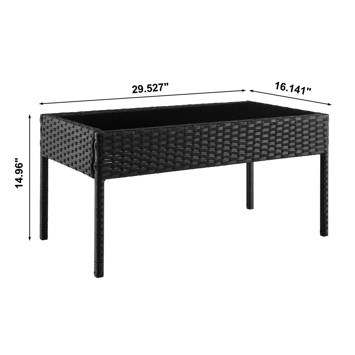 Noli Patio 4-Person Conversation Set with Coffee Table with Cream Cushions by Manhattan Comfort at Eve Furniture