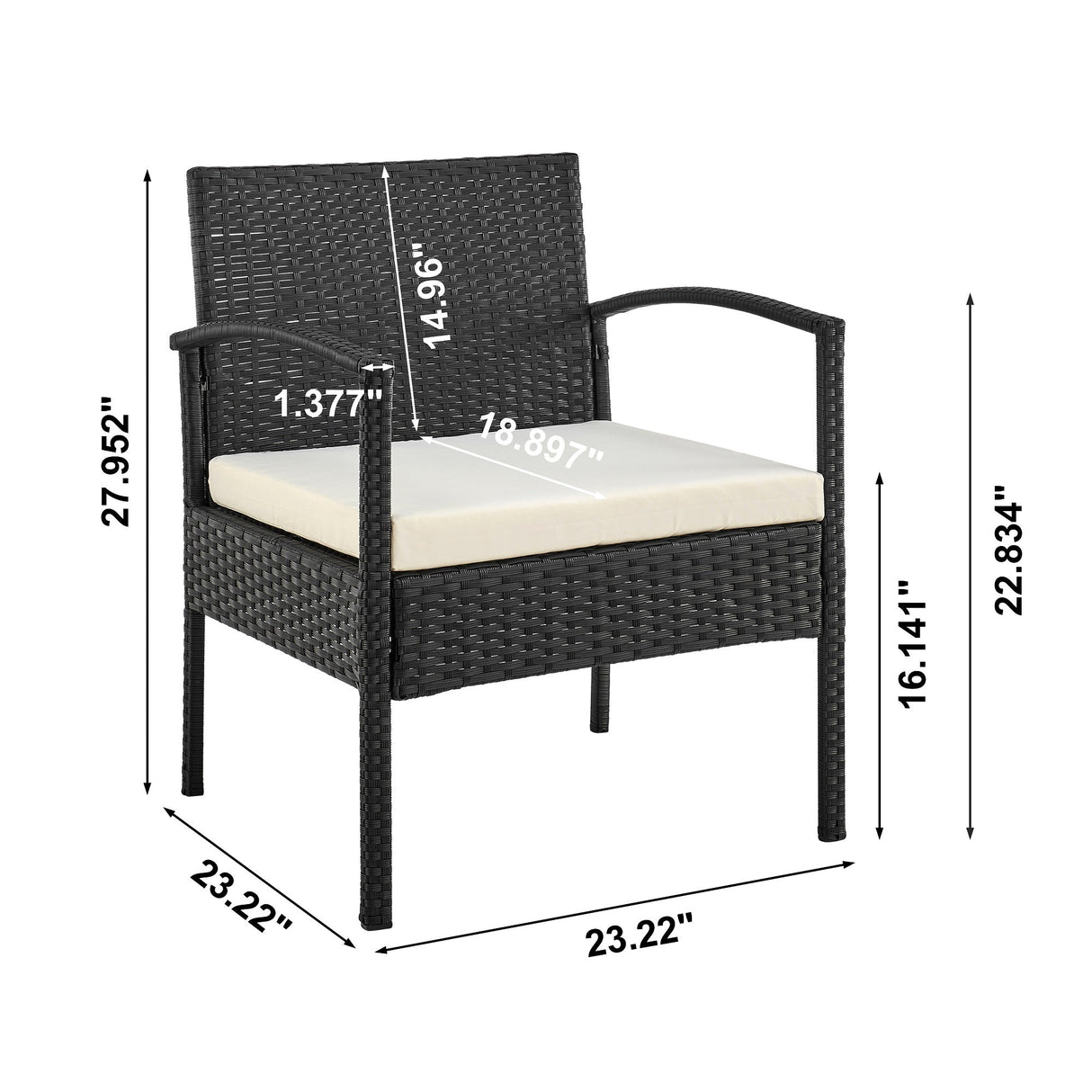 Noli Patio 4-Person Conversation Set with Coffee Table with Cream Cushions by Manhattan Comfort at Eve Furniture