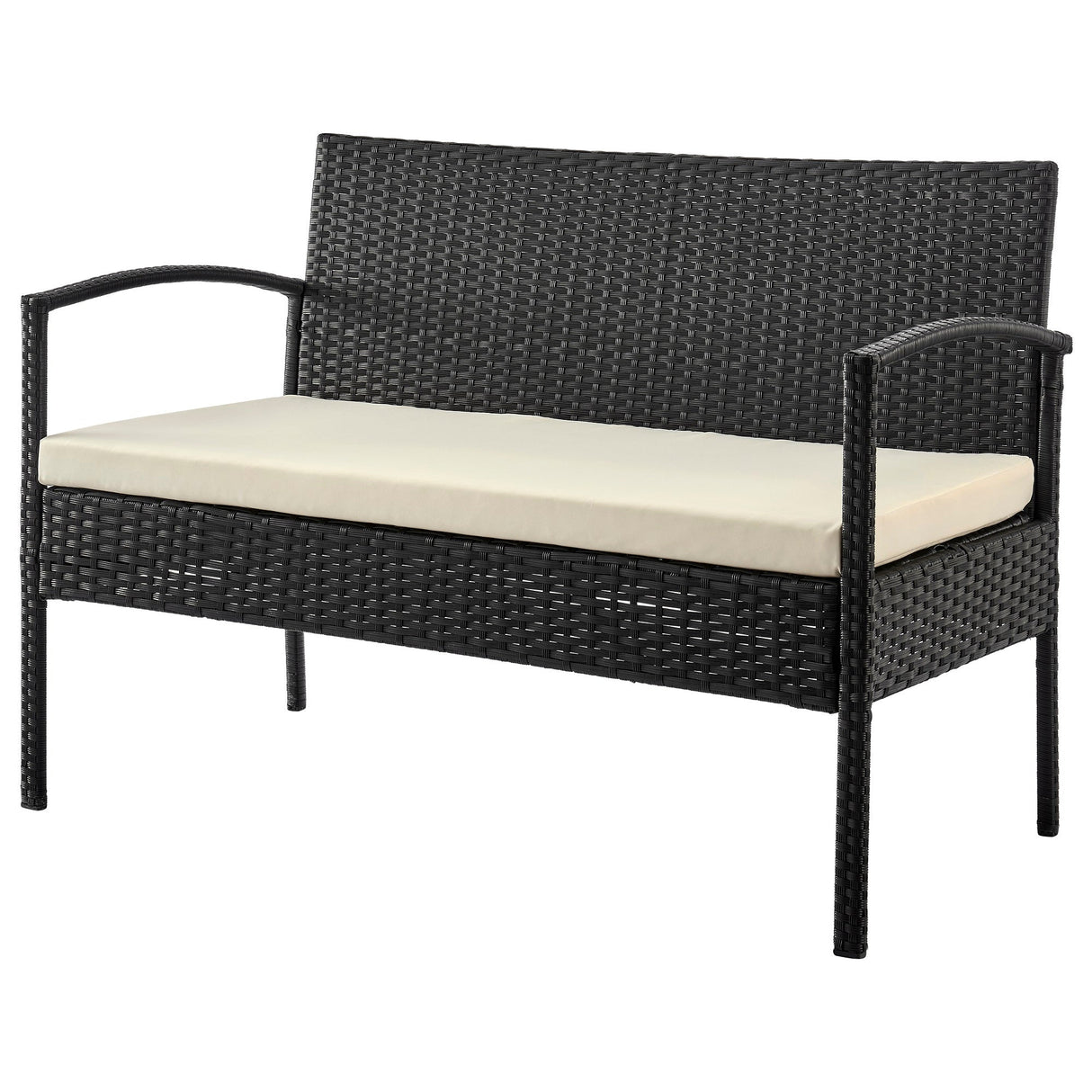 Noli Patio 4-Person Conversation Set with Coffee Table with Cream Cushions by Manhattan Comfort at Eve Furniture