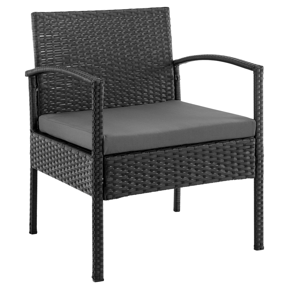 Noli Patio 4-Person Conversation Set with Coffee Table with Grey Cushions by Manhattan Comfort at Eve Furniture