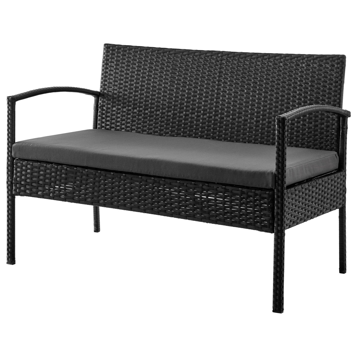 Noli Patio 4-Person Conversation Set with Coffee Table with Grey Cushions by Manhattan Comfort at Eve Furniture