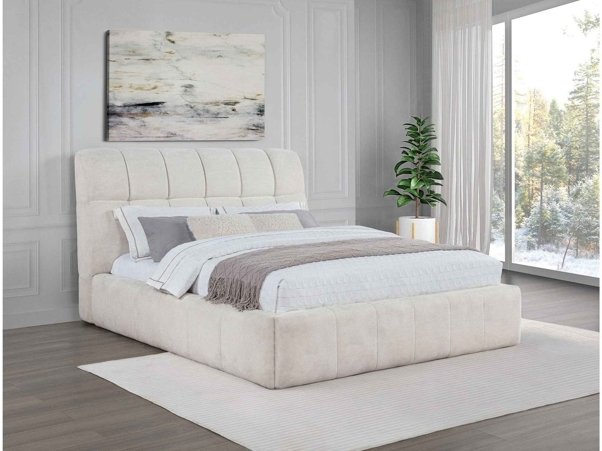 Nollet Cream 48-inch Upholstered Queen Panel Platform Bed by Coaster at Eve Furniture