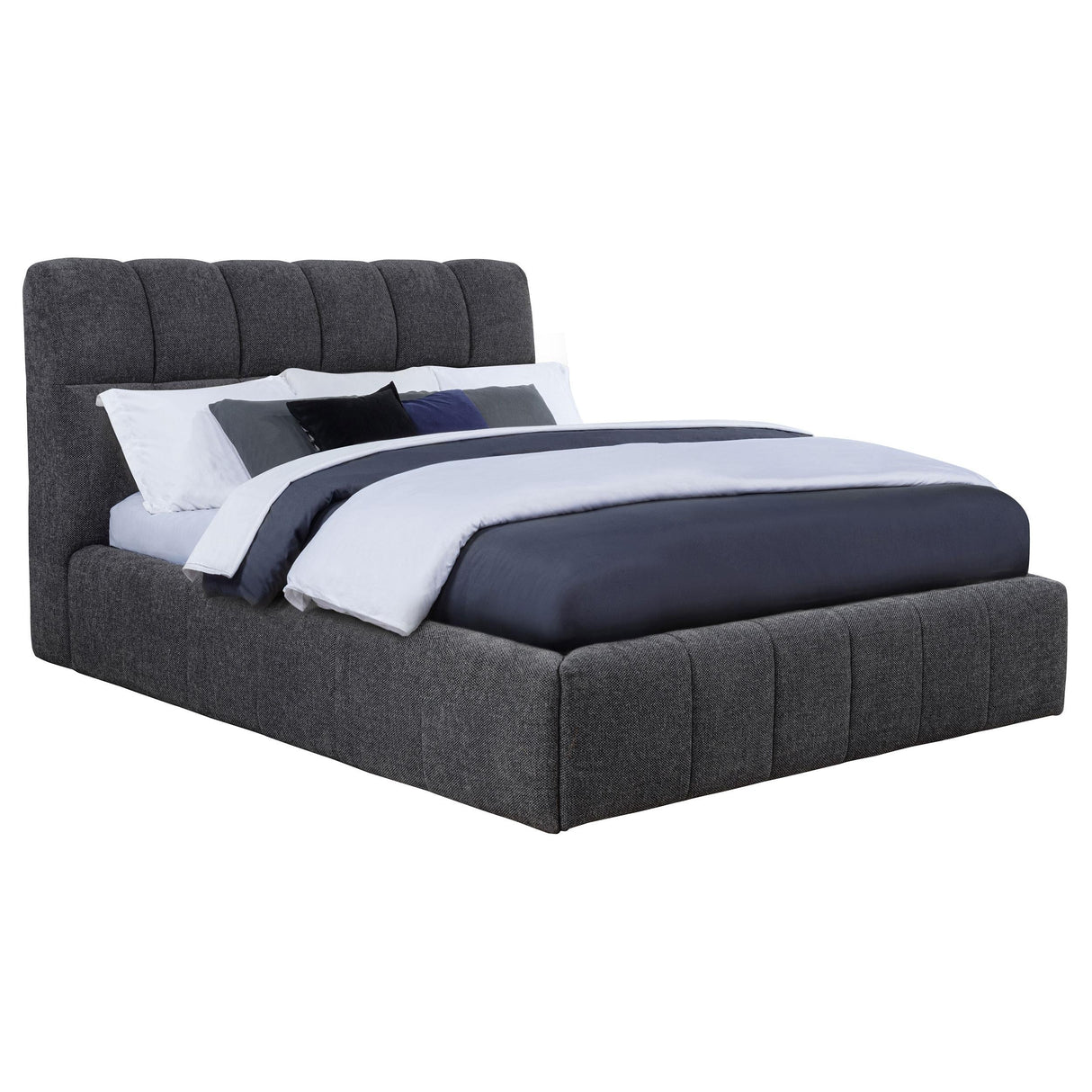 Nollet Gray 48-inch Upholstered Eastern King Platform Bed by Coaster at Eve Furniture