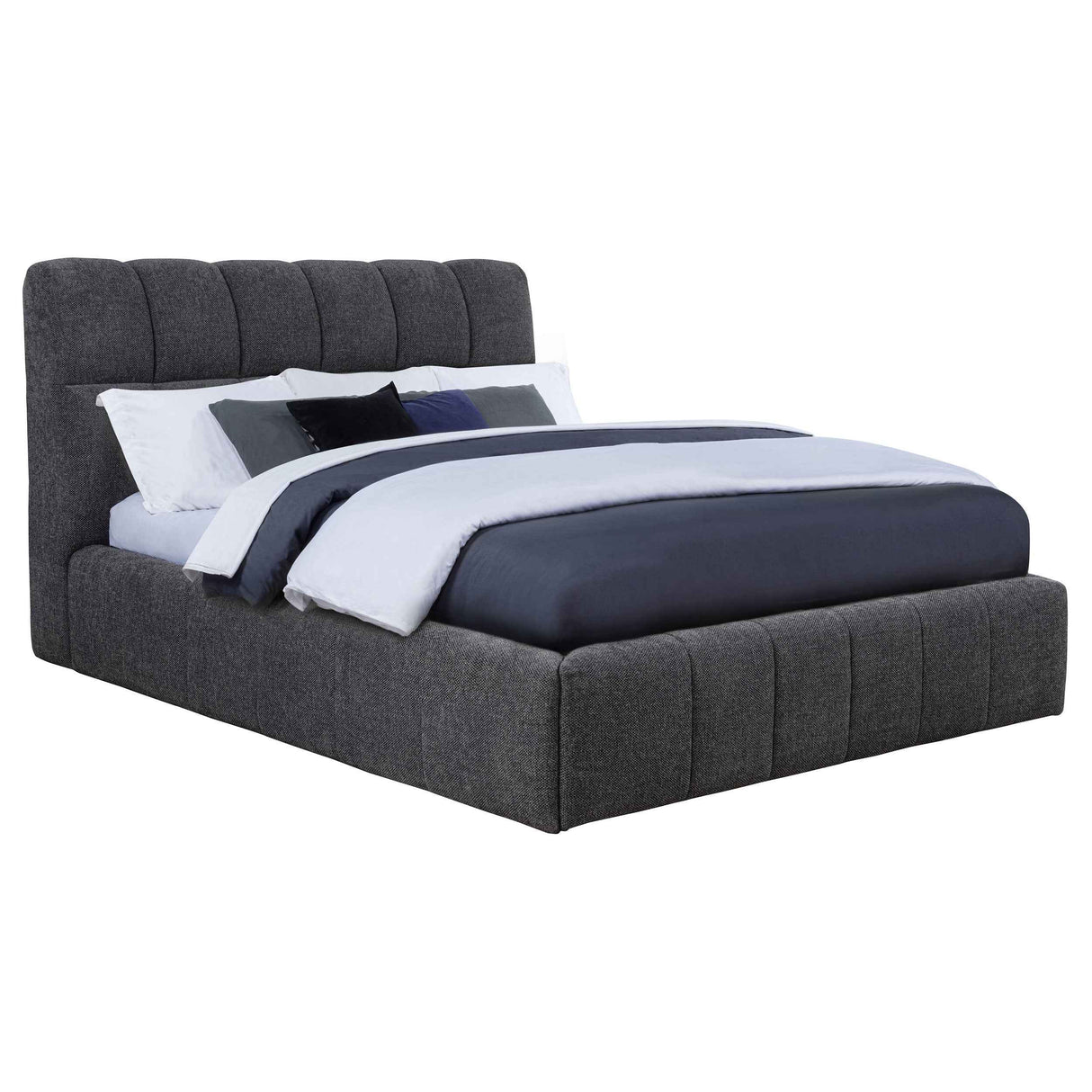 Nollet Grey 48-inch Upholstered Queen Panel Platform Bed by Coaster at Eve Furniture