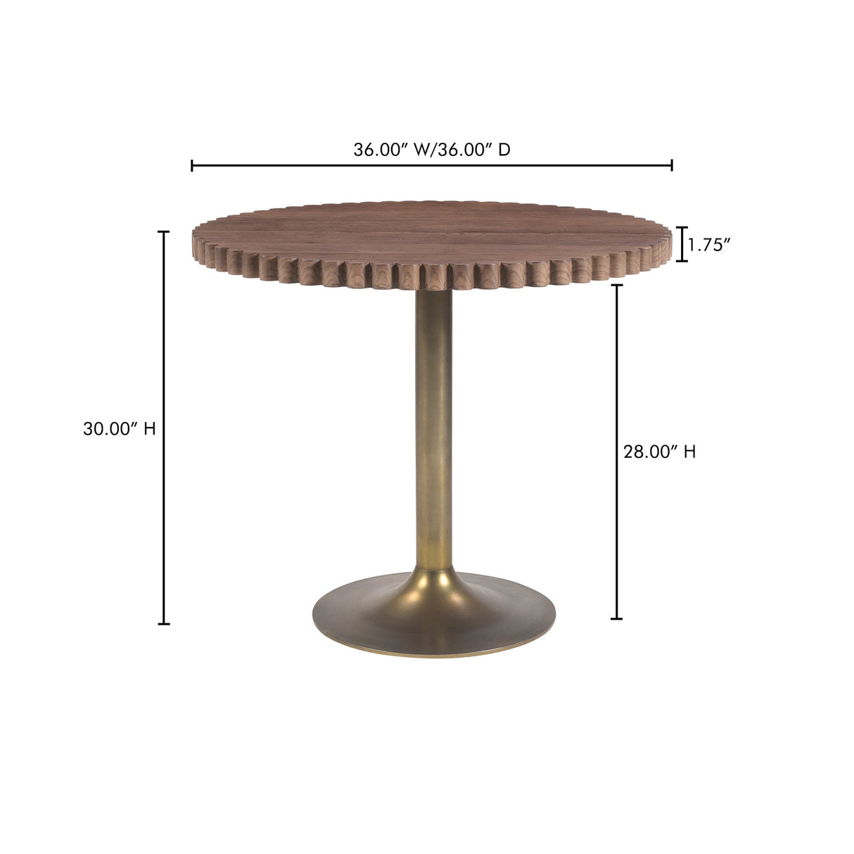 Nomi Brown Cafe Table by Moe's Home at Eve Furniture