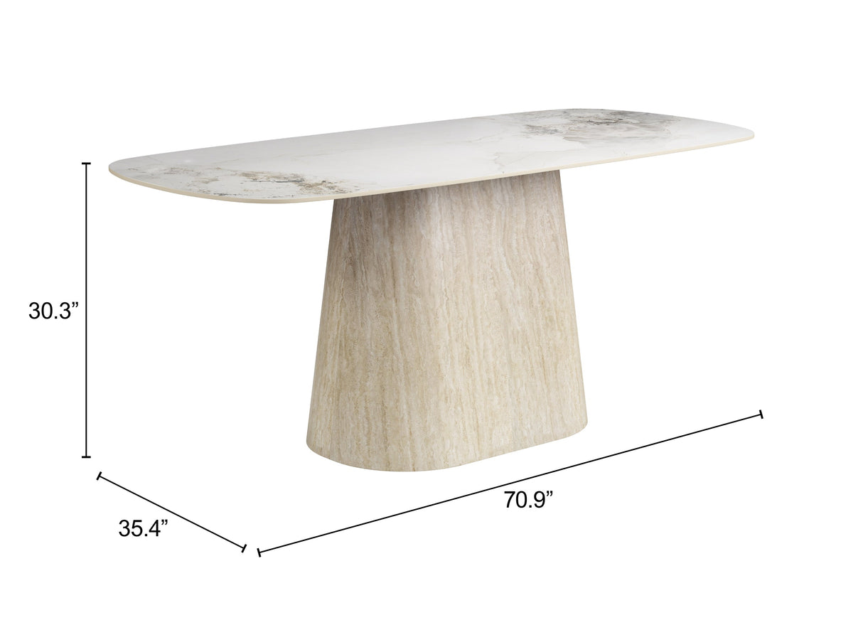 Nooka White & Natural Dining Table by Zuomod at Eve Furniture