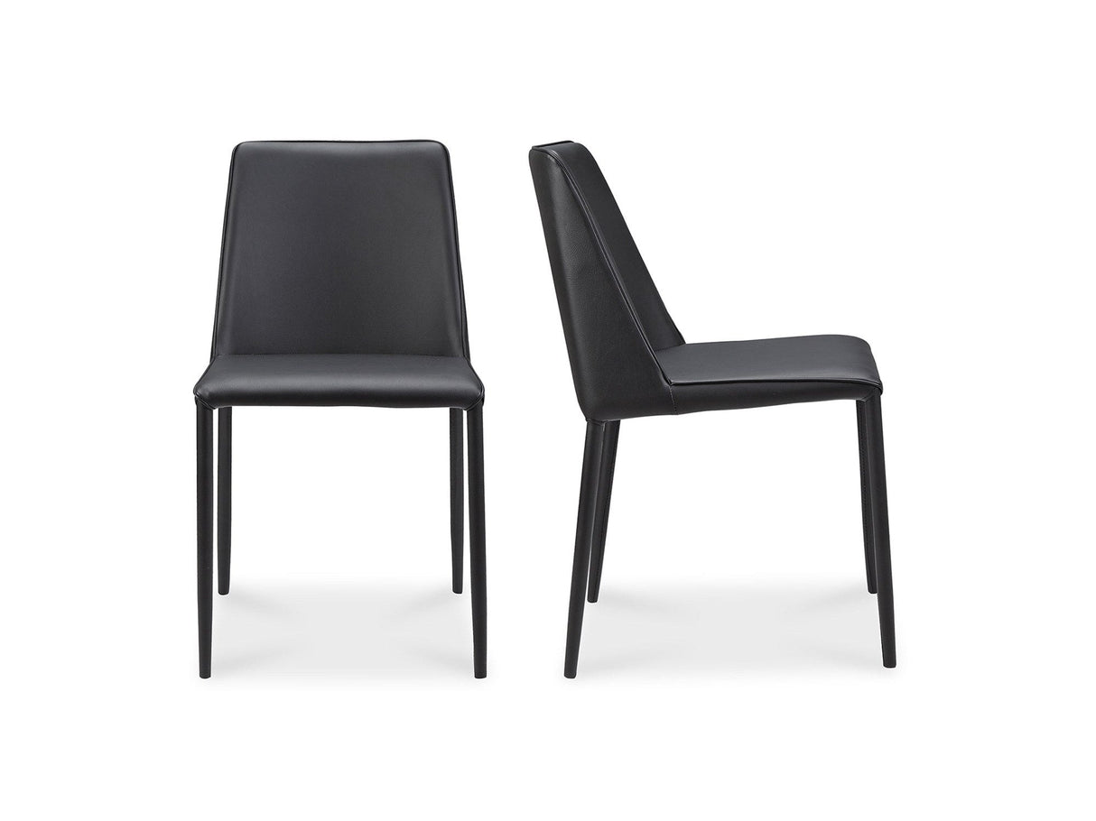 Nora Black Vegan Leather Dining Chair (Set of 2) by MOES at Eve Furniture
