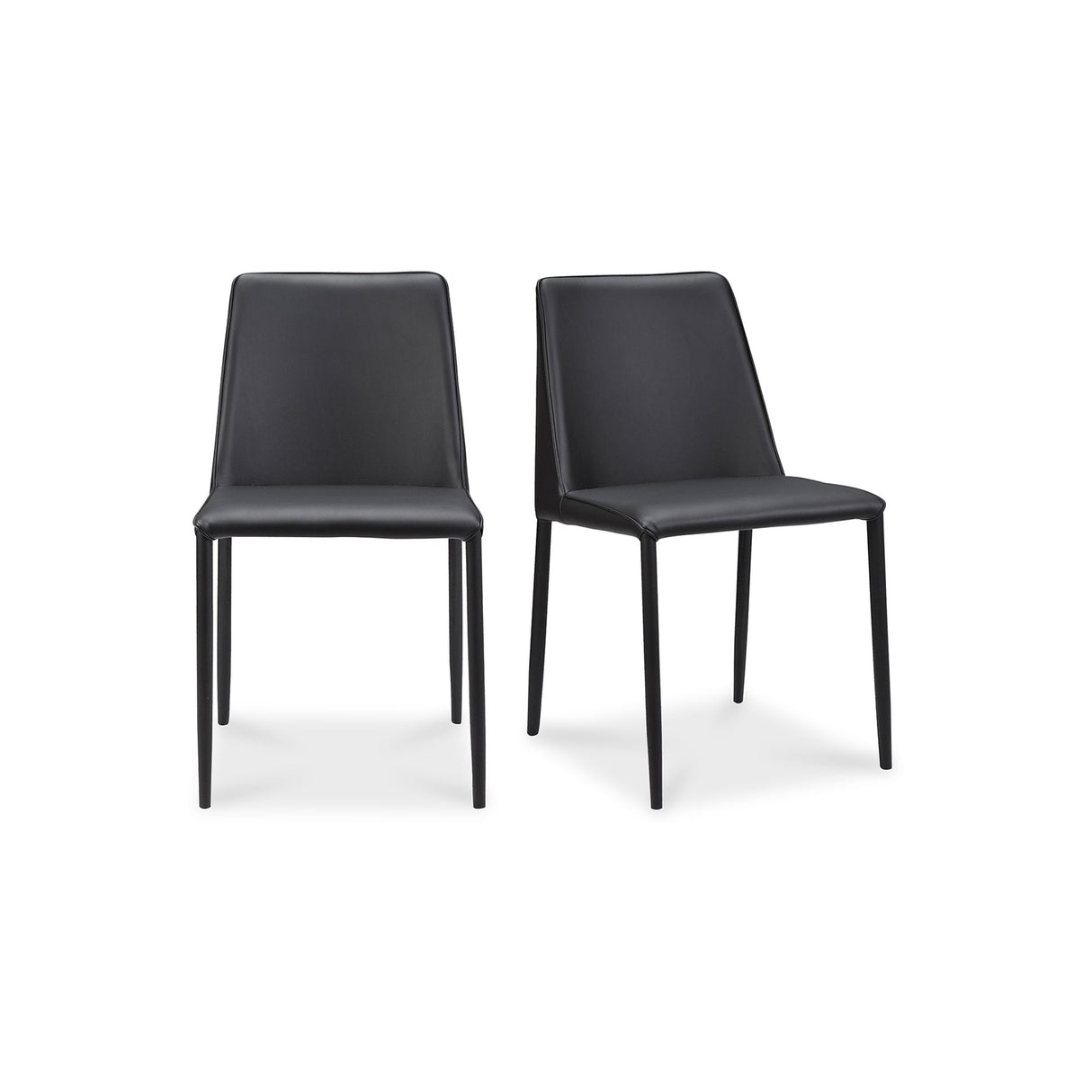 Nora Black Vegan Leather Dining Chair (Set of 2) by Moe's Home at Eve Furniture