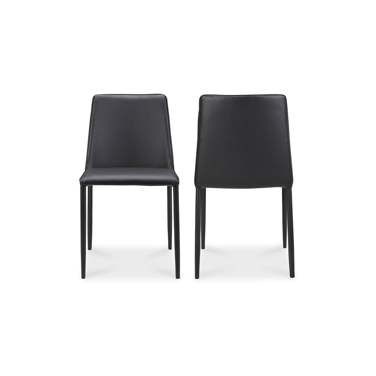 Nora Black Vegan Leather Dining Chair (Set of 2) by Moe's Home at Eve Furniture