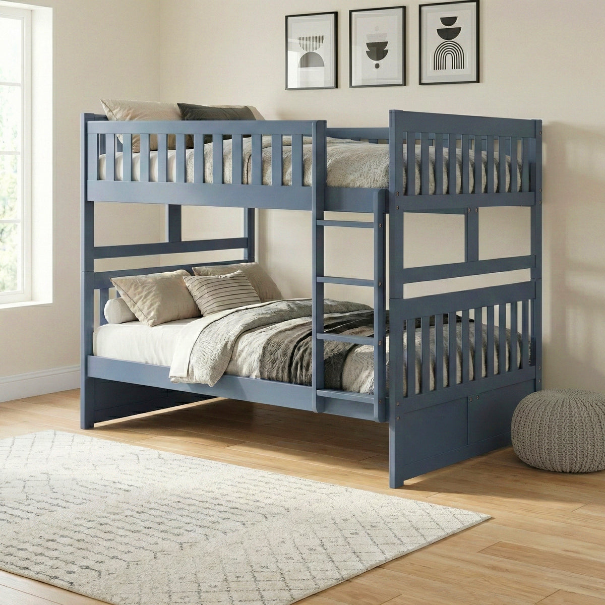 Nora Blue Full/Full Bunk Bed by Homelegance at Eve Furniture