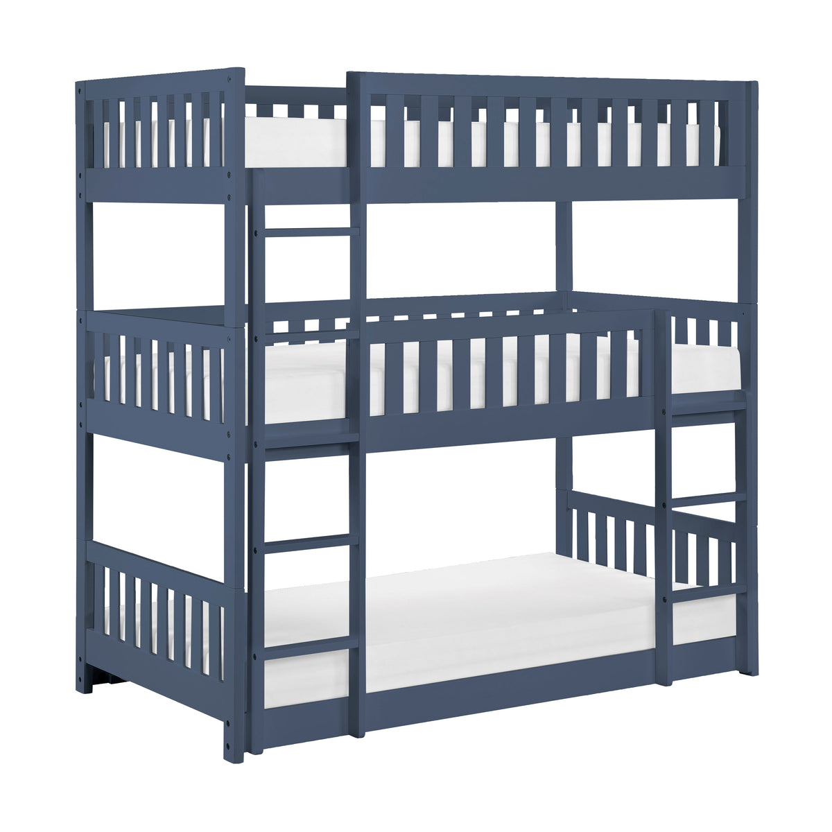 Nora Blue Triple Bunk Bed by Homelegance at Eve Furniture
