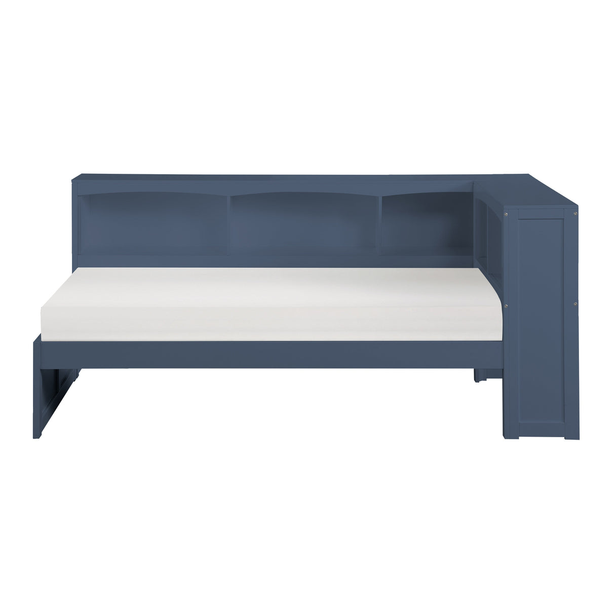Nora Blue Twin Bookcase Corner Platform Bed by Homelegance at Eve Furniture