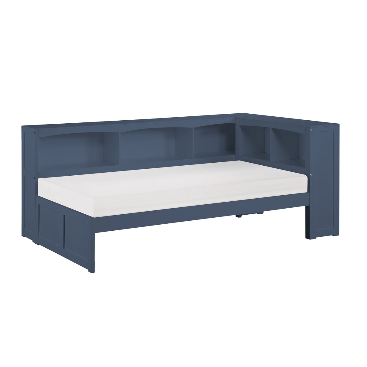 Nora Blue Twin Bookcase Corner Platform Bed by Homelegance at Eve Furniture