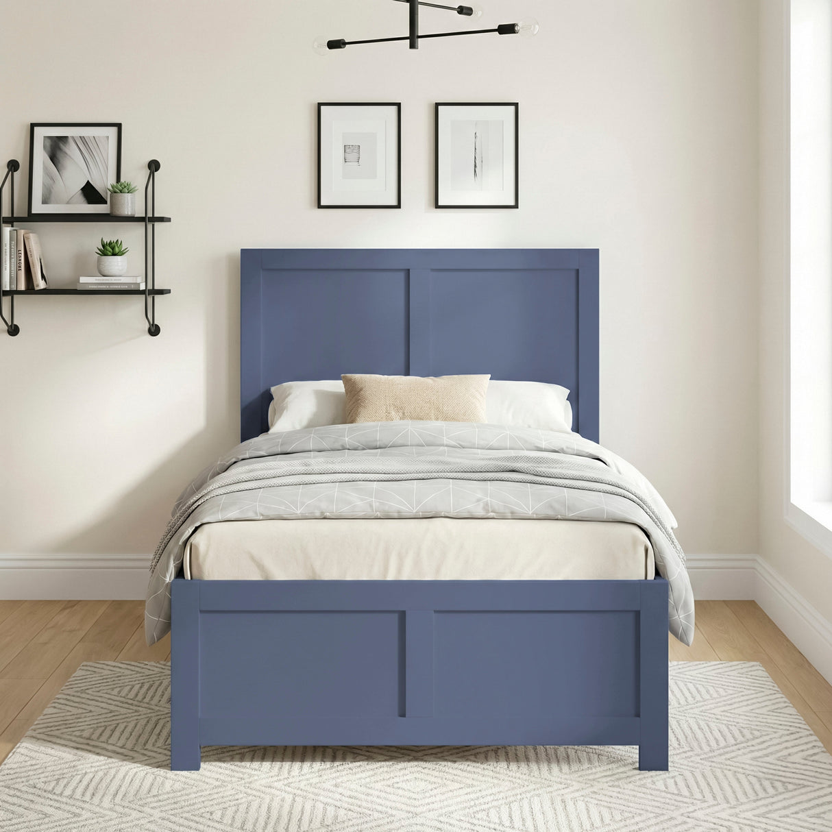Nora Blue Twin Platform Bed by Homelegance at Eve Furniture