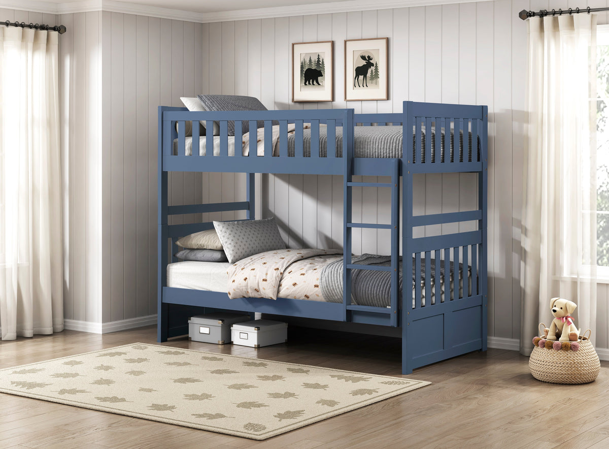 Nora Blue Twin/Twin Bunk Bed by Homelegance at Eve Furniture