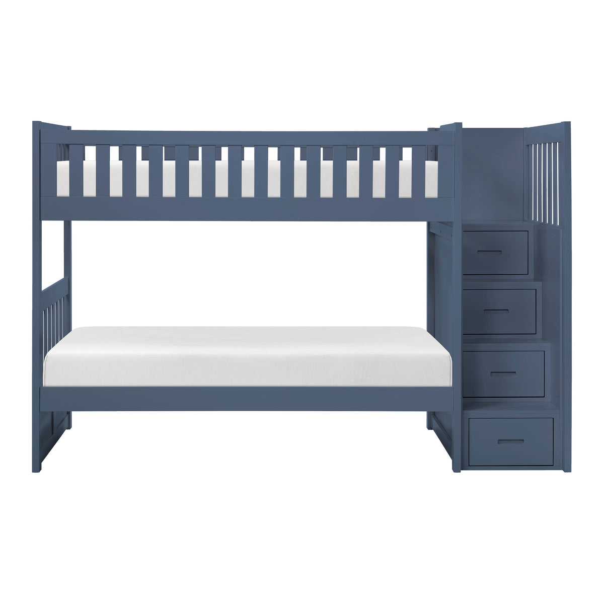 Nora Blue Twin/Twin Step Bunk Bed by Homelegance at Eve Furniture