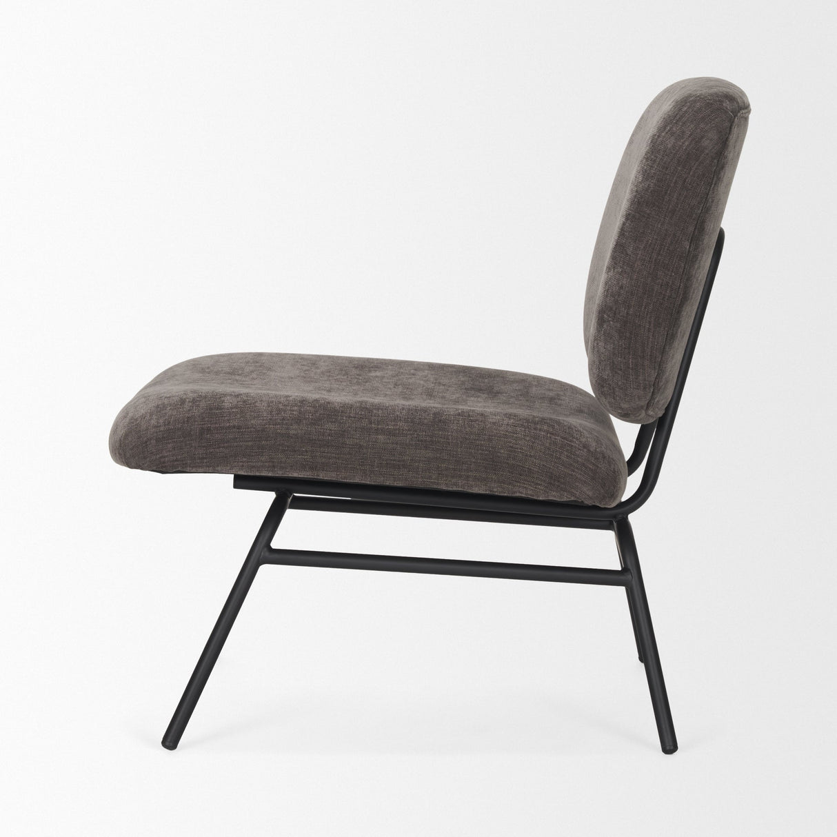 Nora Charcoal Fabric w/ Matte Black Metal Legs Accent Chair by Mercana at Eve Furniture