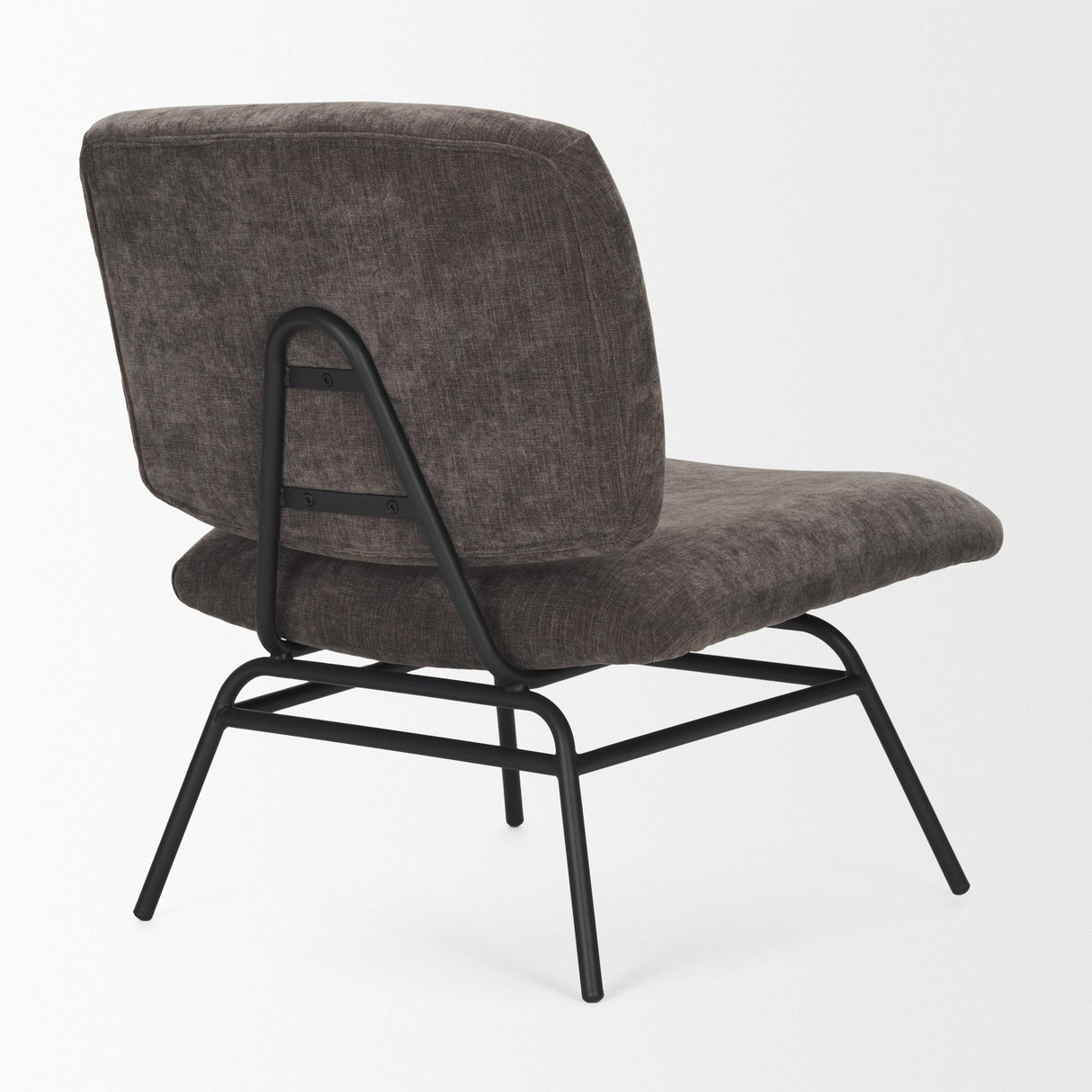 Nora Charcoal Fabric w/ Matte Black Metal Legs Accent Chair by Mercana at Eve Furniture