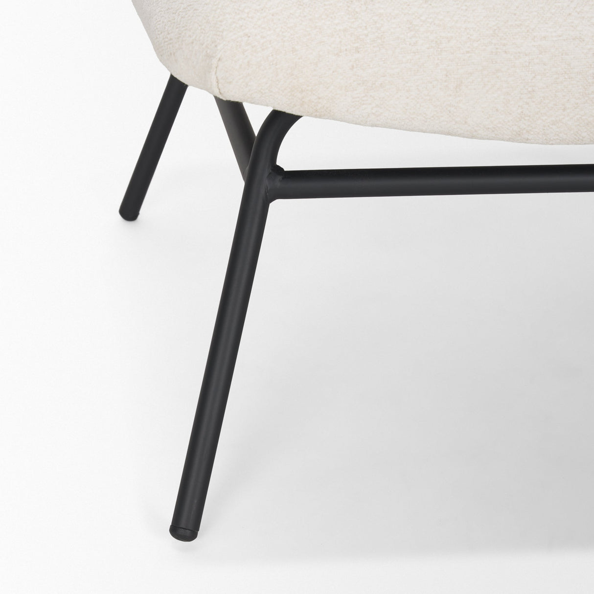Nora Cream Fabric w/ Matte Black Metal Legs Accent Chair by Mercana at Eve Furniture