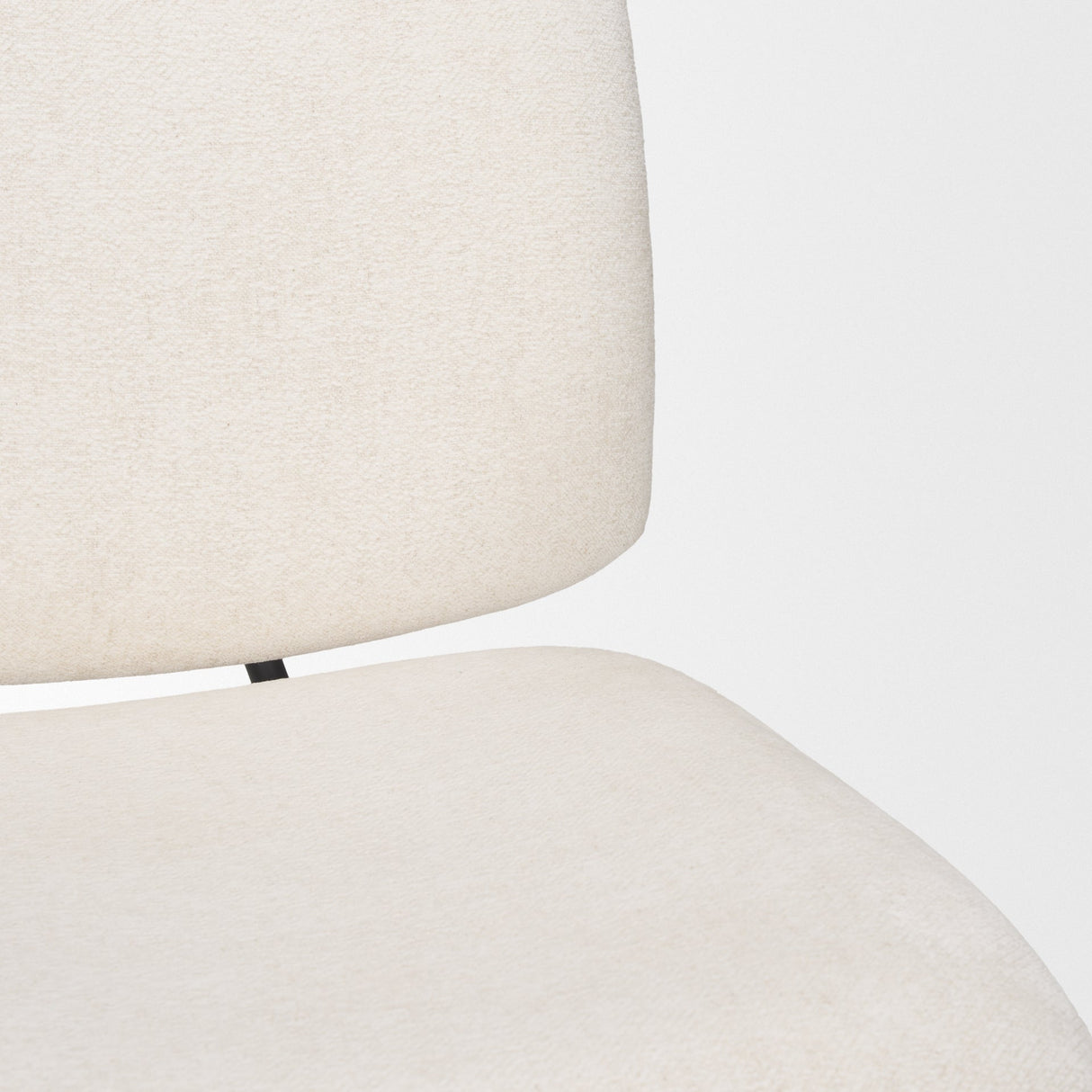 Nora Cream Fabric w/ Matte Black Metal Legs Accent Chair by Mercana at Eve Furniture