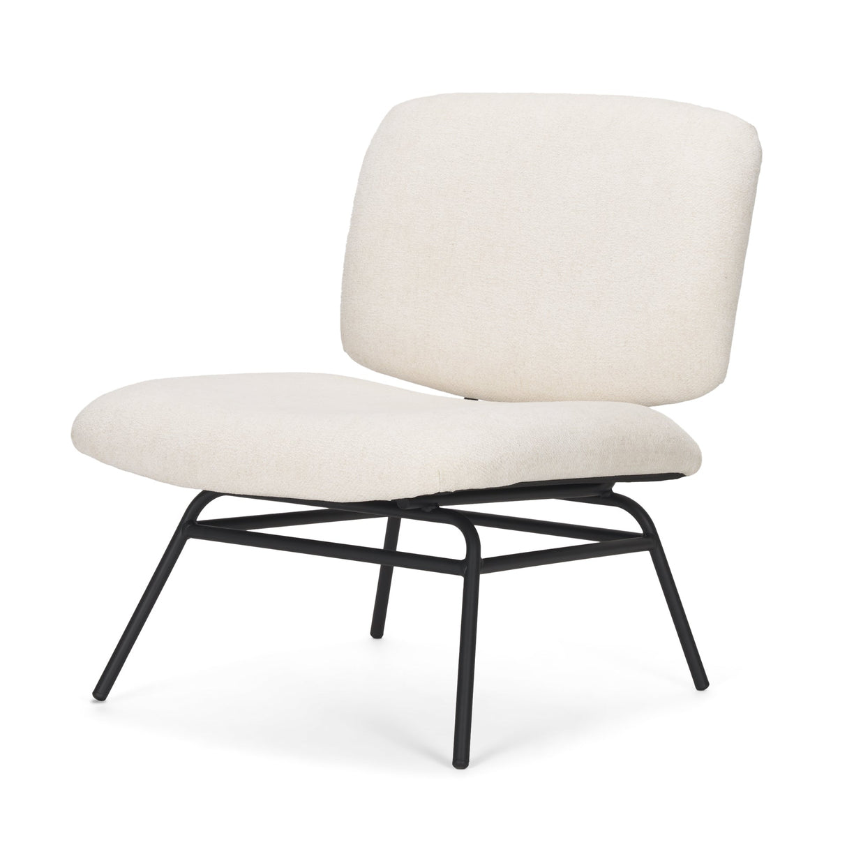 Nora Cream Fabric w/ Matte Black Metal Legs Accent Chair by Mercana at Eve Furniture