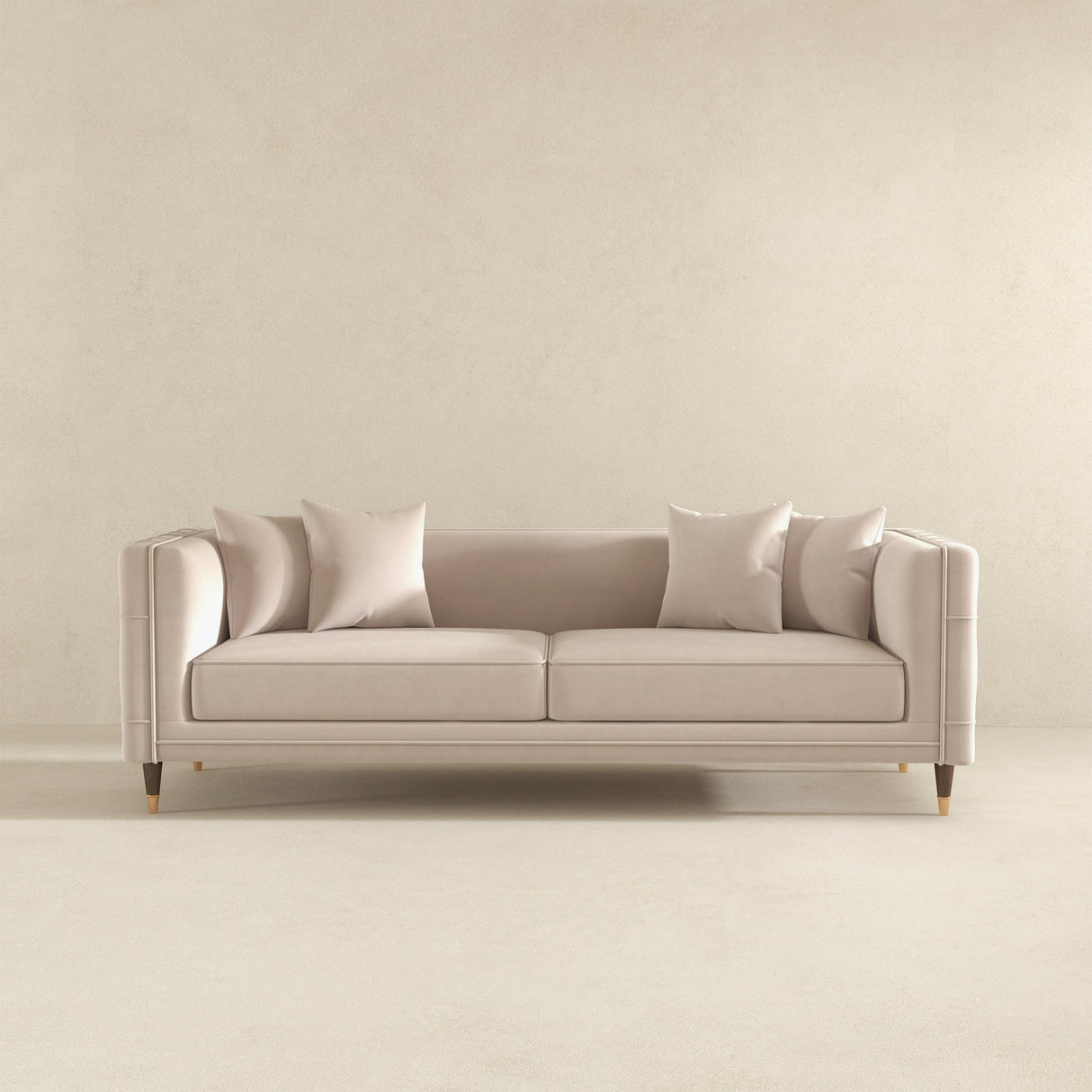 Nora Light Cream Velvet Sofa by Ashcroft Furniture at Eve Furniture