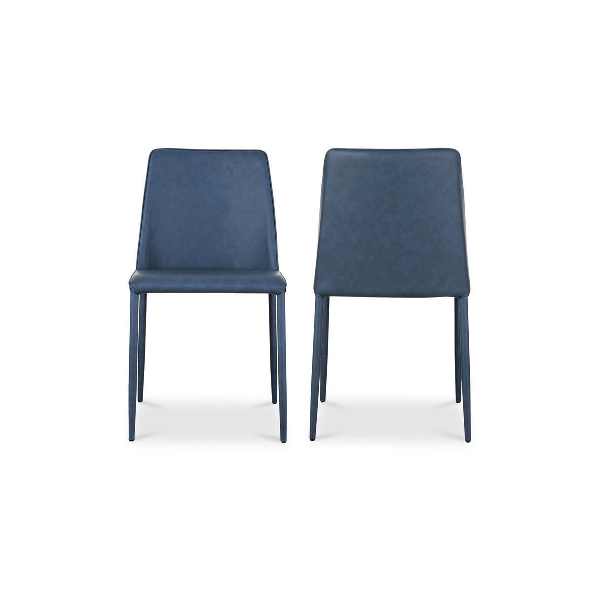 Nora Ocean Cavern Grey Vegan Leather Dining Chair (Set of 2) by Moe's Home at Eve Furniture