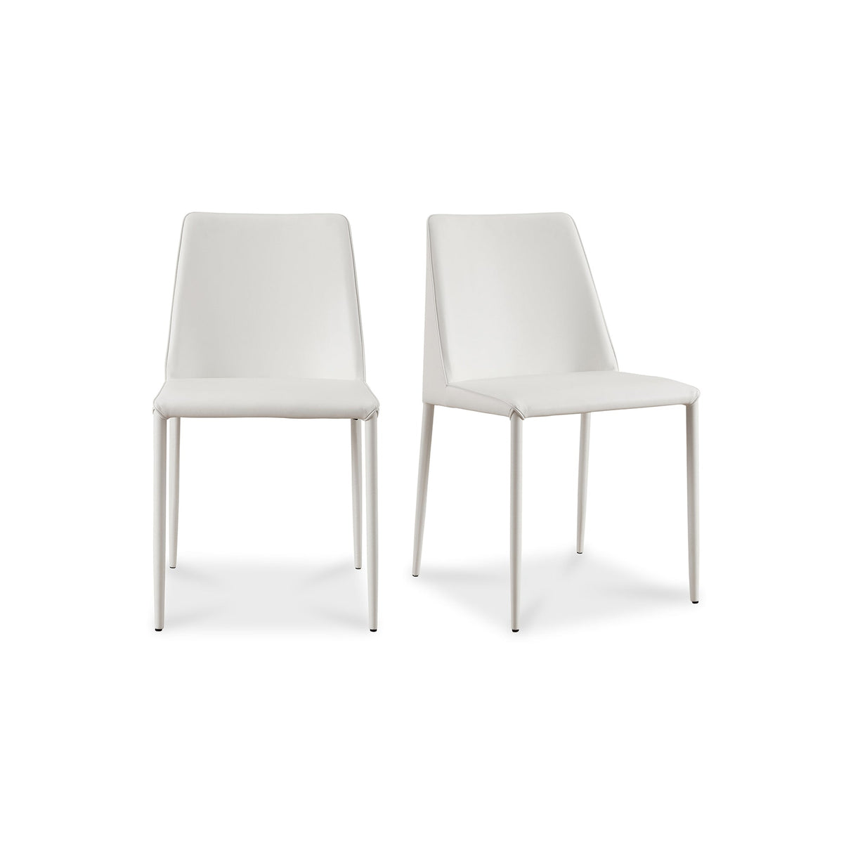 Nora White Vegan Leather Dining Chair (Set of 2) by MOES at Eve Furniture