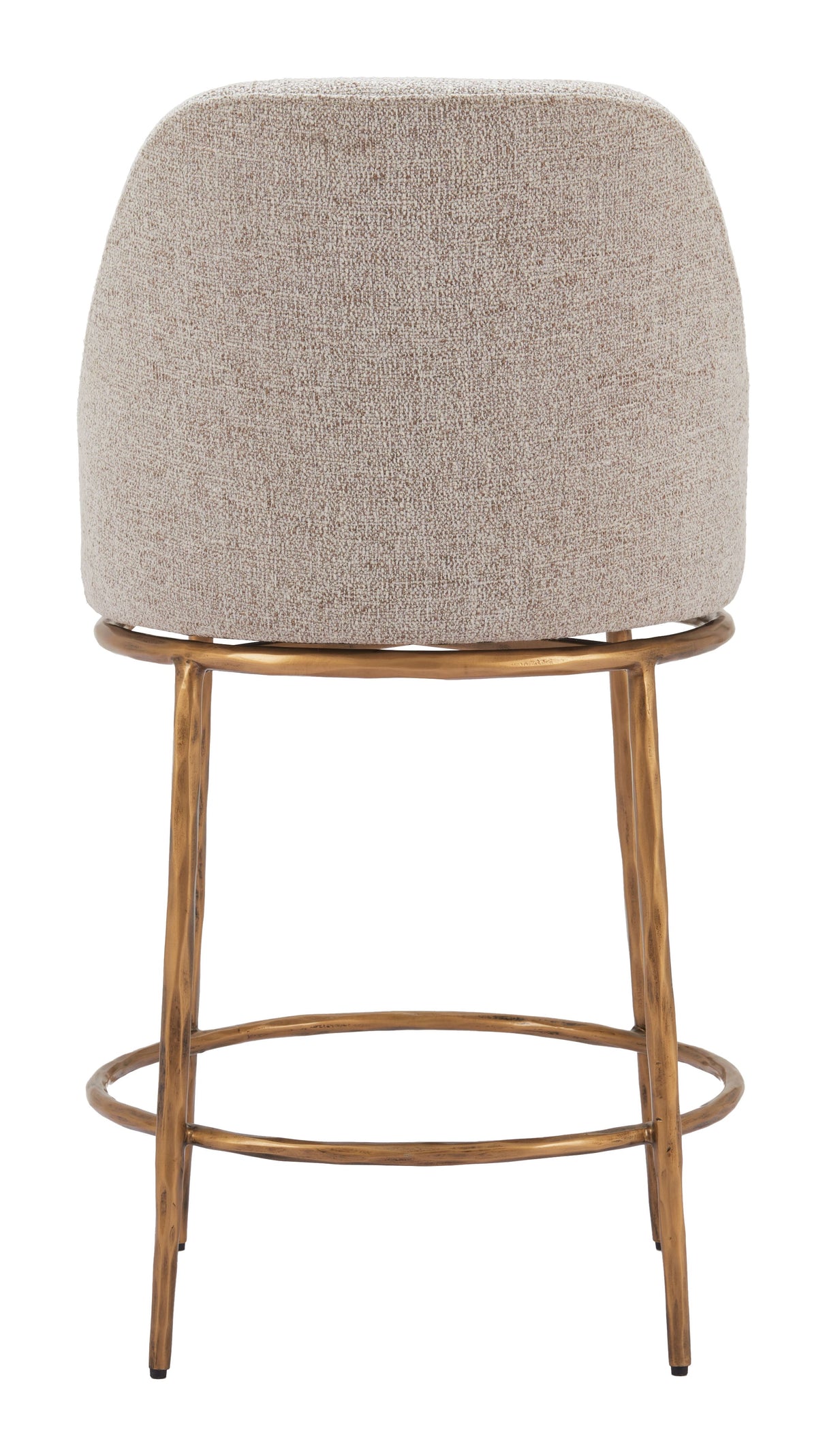 Nordhavn Beige & Gold Swivel Counter Stool by Zuomod at Eve Furniture