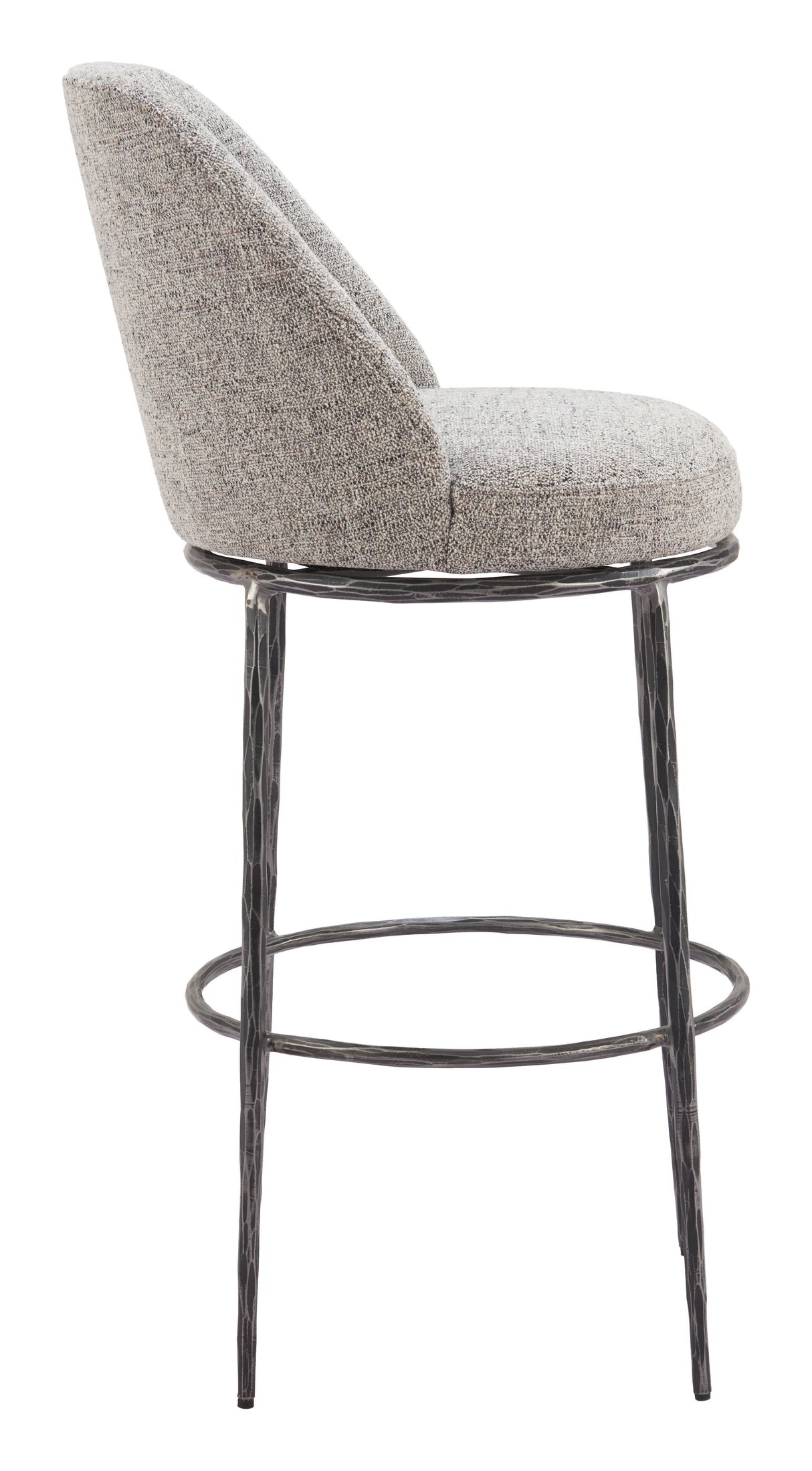 Nordhavn Gray Swivel Barstool by Zuomod at Eve Furniture