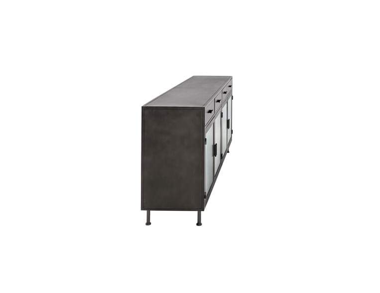 Nore Black Metal/Glass Cabinet (4 Doors) by Classic Home at Eve Furniture
