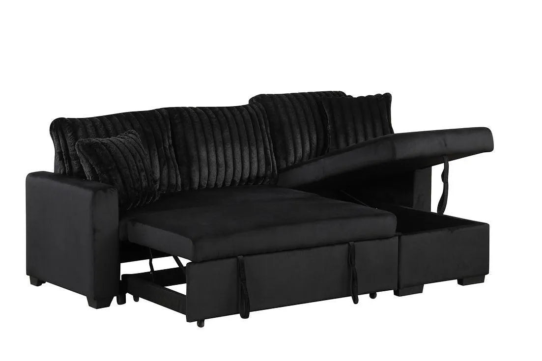 Nori Black Sofa Chaise by New Era Innovations at Eve Furniture